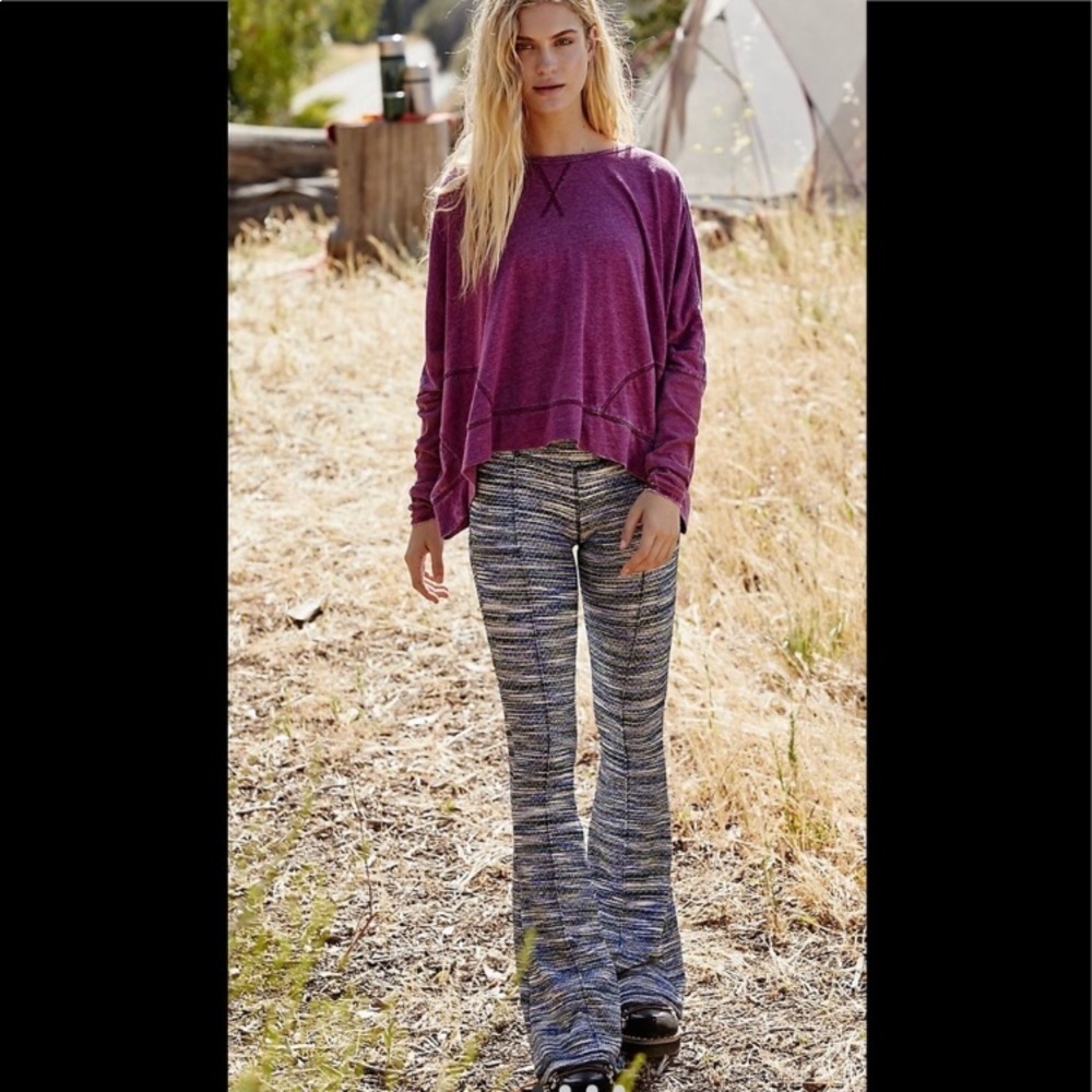 NWT Free People Movement On It Flare Leggings Blue